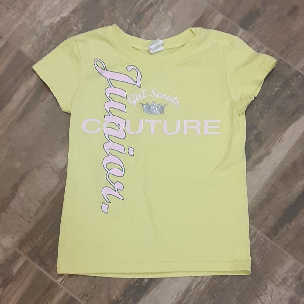 Girl Scouts size small Junior Couture yellow tee